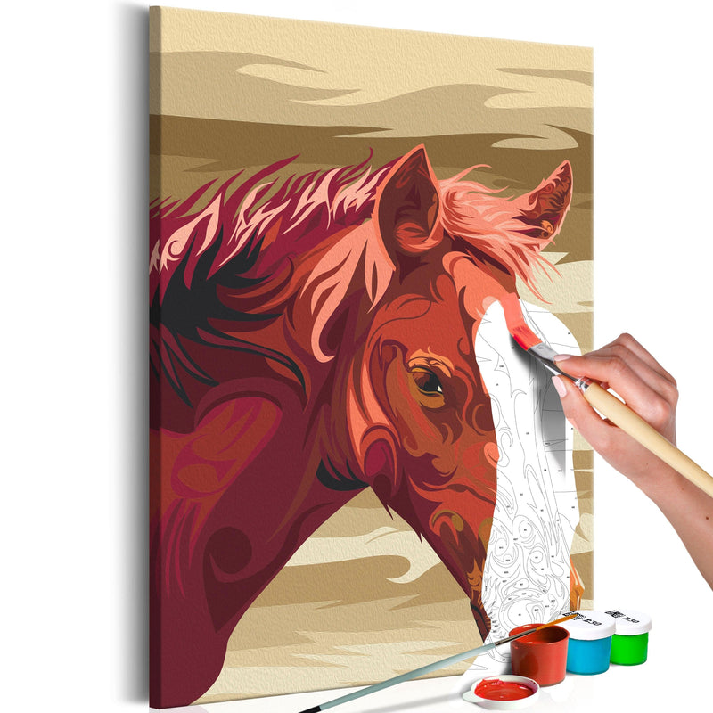 Glezna izkrāso pēc cipariem - Brown Horse 40x60 cm Artgeist