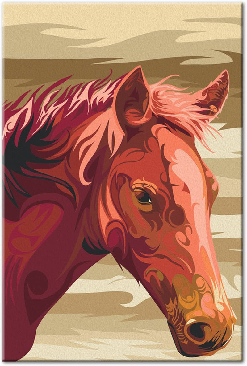 Glezna izkrāso pēc cipariem - Brown Horse 40x60 cm Artgeist