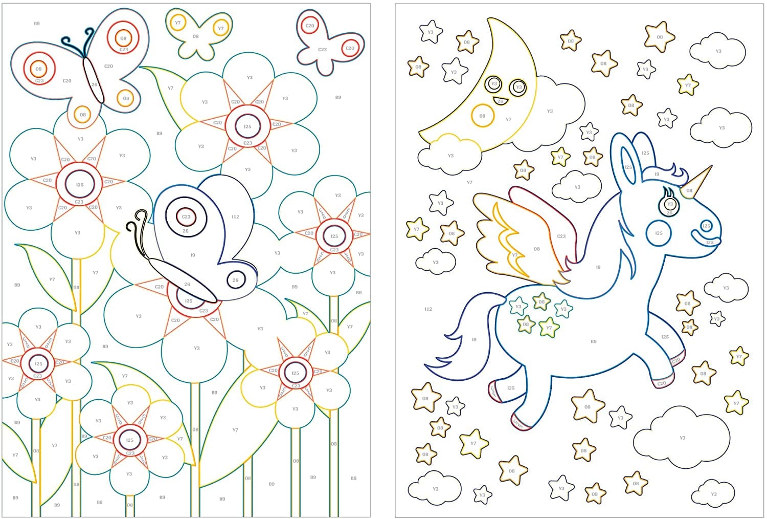 Glezna izkrāso pēc cipariem - Butterfly & Unicorn 33 x 23 cm Artgeist