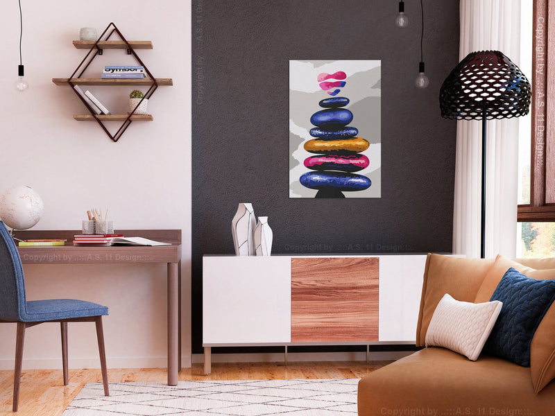 Glezna izkrāso pēc cipariem - Colored Pebbles 40x60 cm Artgeist
