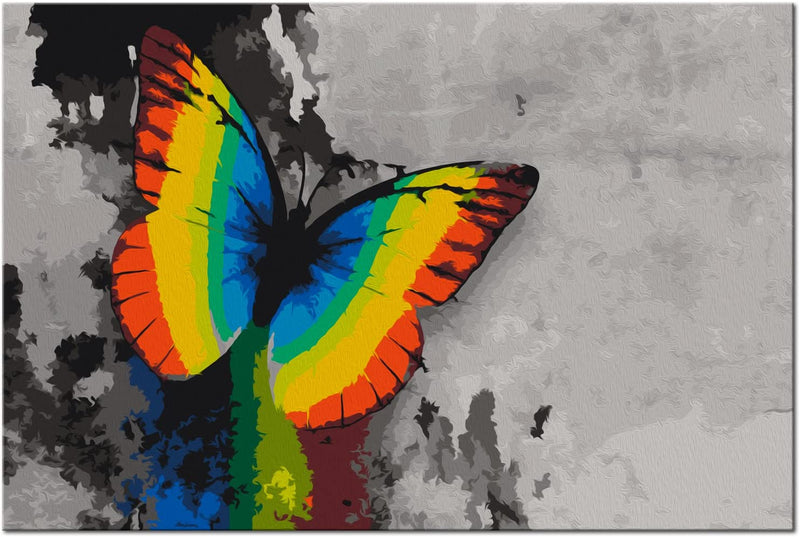 Glezna izkrāso pēc cipariem - Colourful Butterfly 60x40 cm Artgeist
