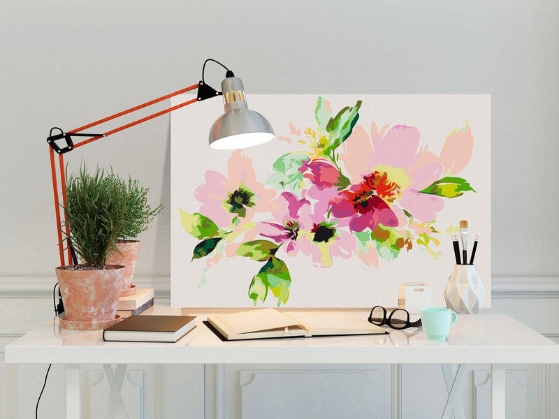 Glezna izkrāso pēc cipariem - Colourful Flowers 60x40 cm Artgeist