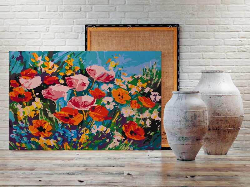 Glezna izkrāso pēc cipariem - Colourful Meadow Flowers 60x40 cm Artgeist