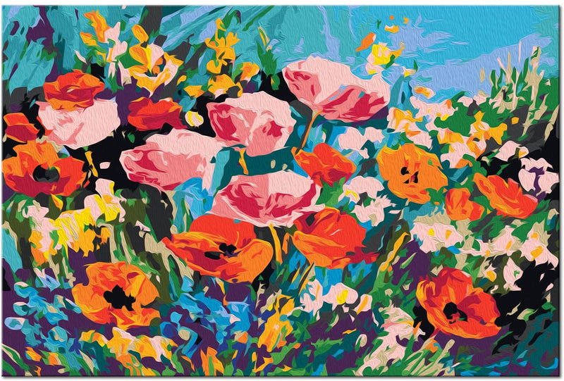 Glezna izkrāso pēc cipariem - Colourful Meadow Flowers 60x40 cm Artgeist