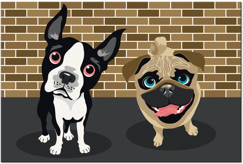 Glezna izkrāso pēc cipariem - Cute Dogs 60x40 cm Artgeist