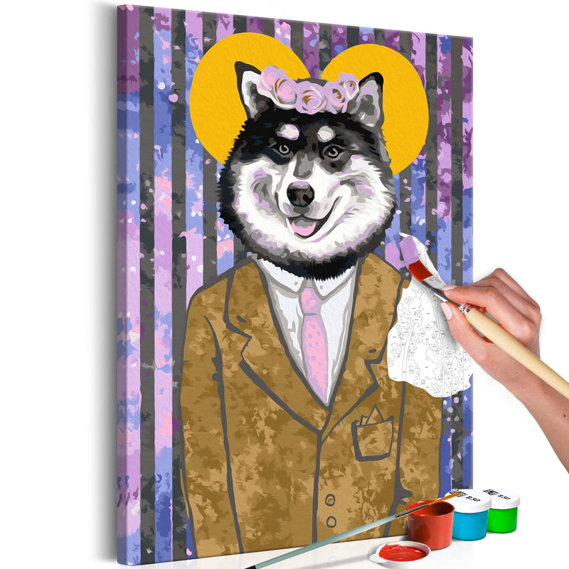 Glezna izkrāso pēc cipariem - Dog in Suit 40x60 cm Artgeist