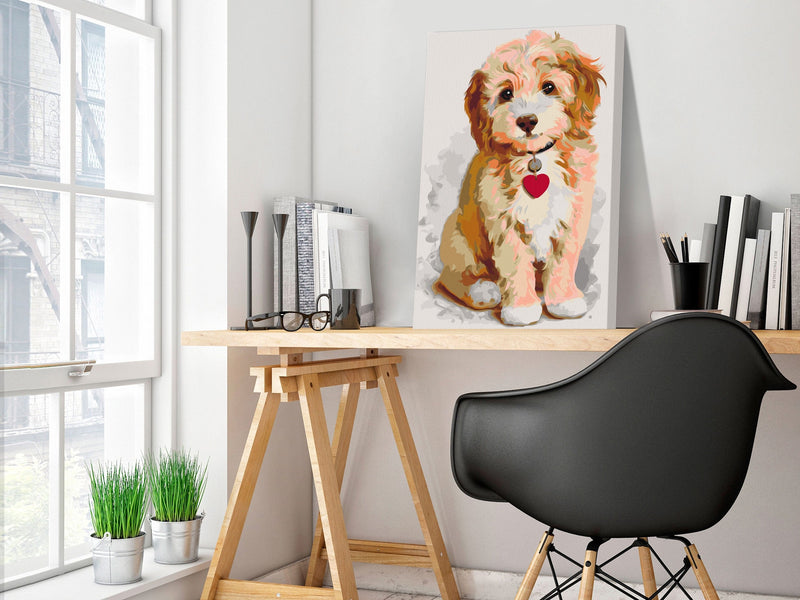 Glezna izkrāso pēc cipariem - Dog (Puppy) 40x60 cm Artgeist
