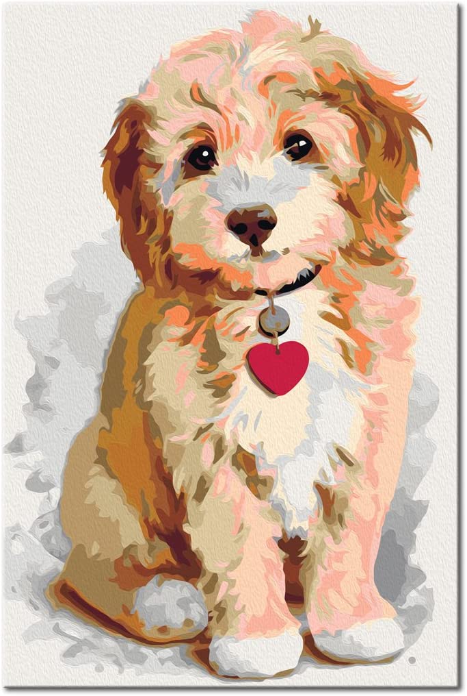 Glezna izkrāso pēc cipariem - Dog (Puppy) 40x60 cm Artgeist