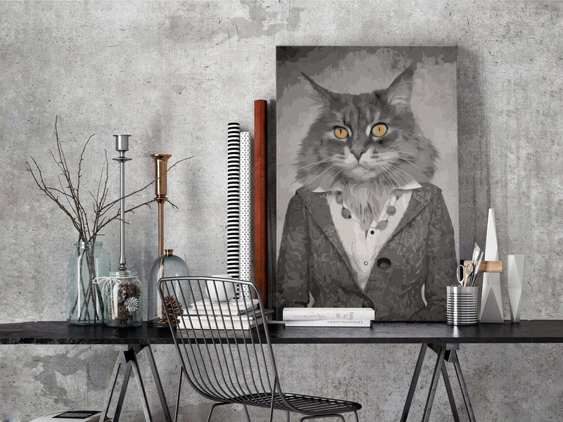 Glezna izkrāso pēc cipariem - Elegant Cat 40x60 cm Artgeist