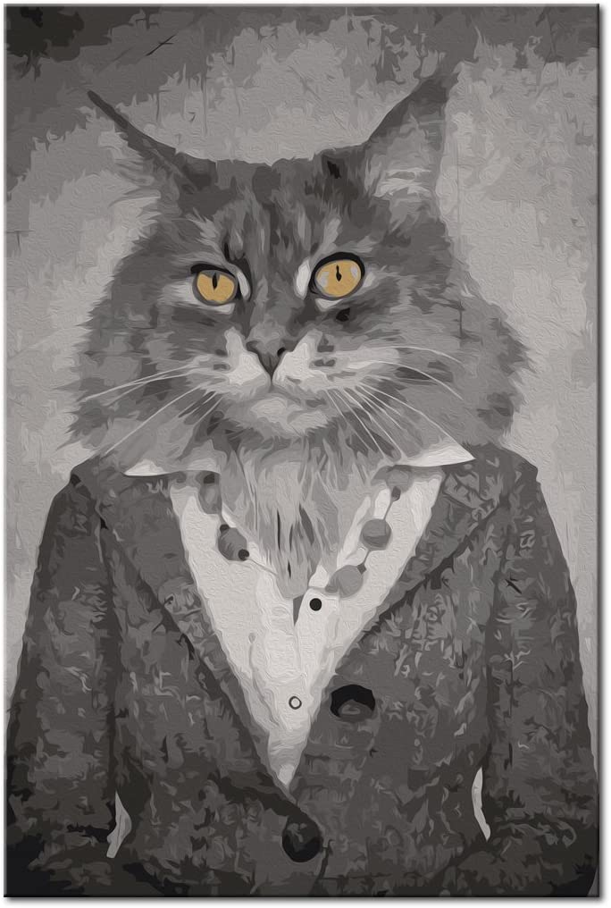 Glezna izkrāso pēc cipariem - Elegant Cat 40x60 cm Artgeist