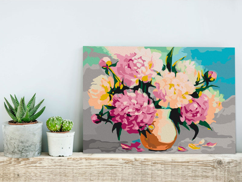 Glezna izkrāso pēc cipariem - Flowers in Vase 60x40 cm Artgeist