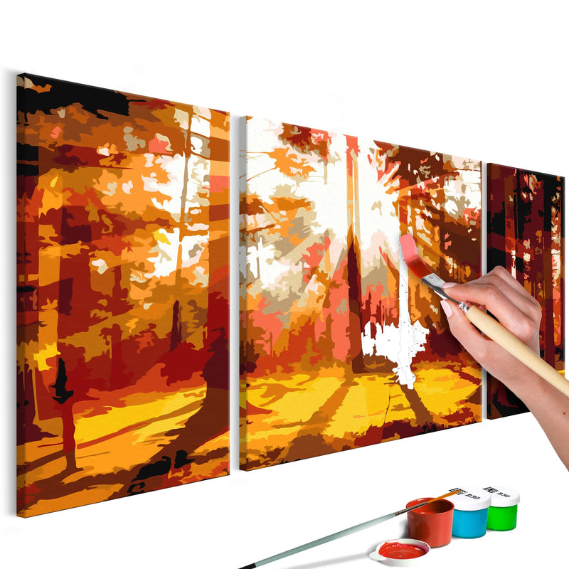 Glezna izkrāso pēc cipariem - Forest (Autumn) 80x50 cm Artgeist