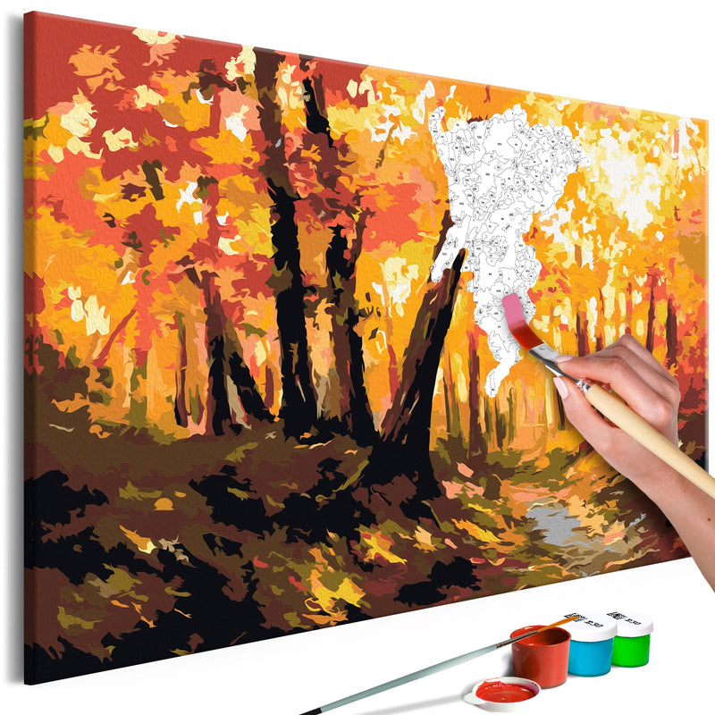 Glezna izkrāso pēc cipariem - Forest Track 60x40 cm Artgeist