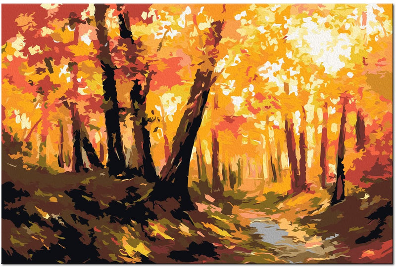 Glezna izkrāso pēc cipariem - Forest Track 60x40 cm Artgeist