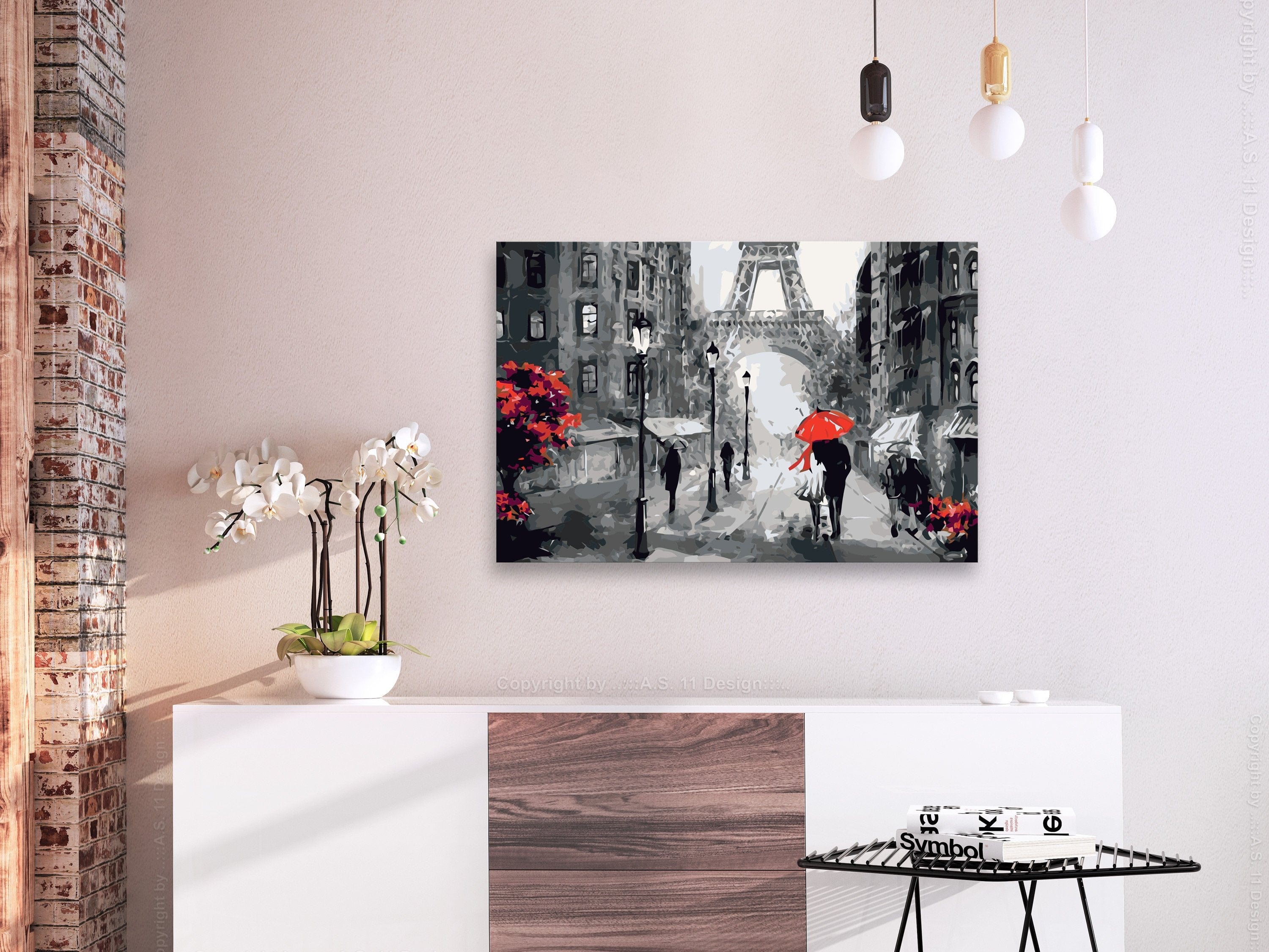 Glezna izkrāso pēc cipariem - From Paris With Love 60x40 cm Artgeist
