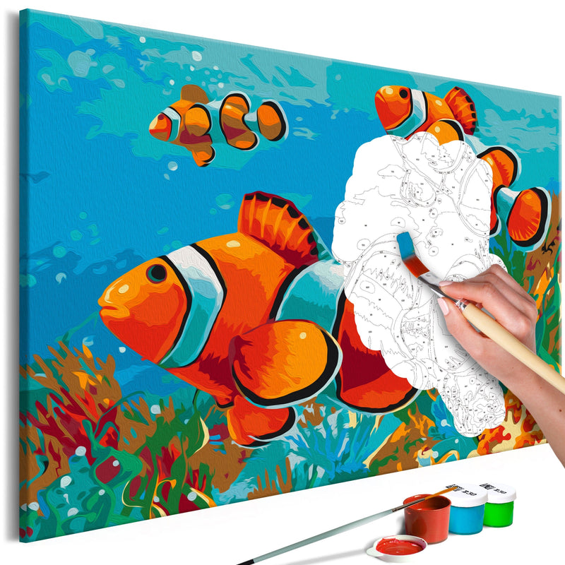 Glezna izkrāso pēc cipariem - Gold Fishes 60x40 cm Artgeist