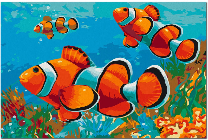 Glezna izkrāso pēc cipariem - Gold Fishes 60x40 cm Artgeist