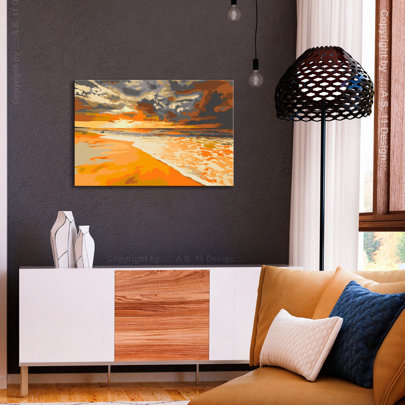 Glezna izkrāso pēc cipariem - Golden Beach 60x40 cm Artgeist