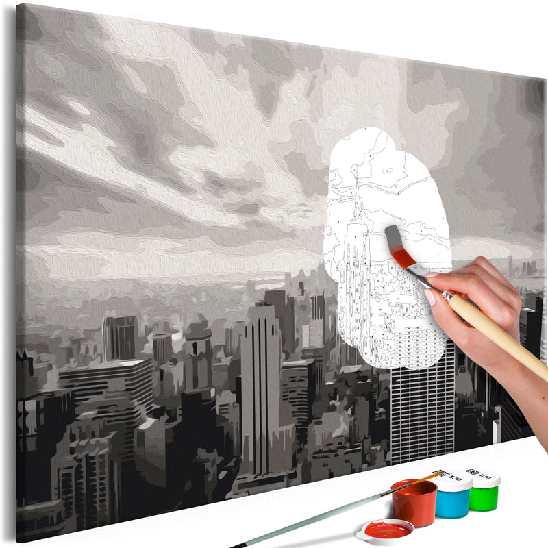 Glezna izkrāso pēc cipariem - Grey New York 60x40 cm Artgeist