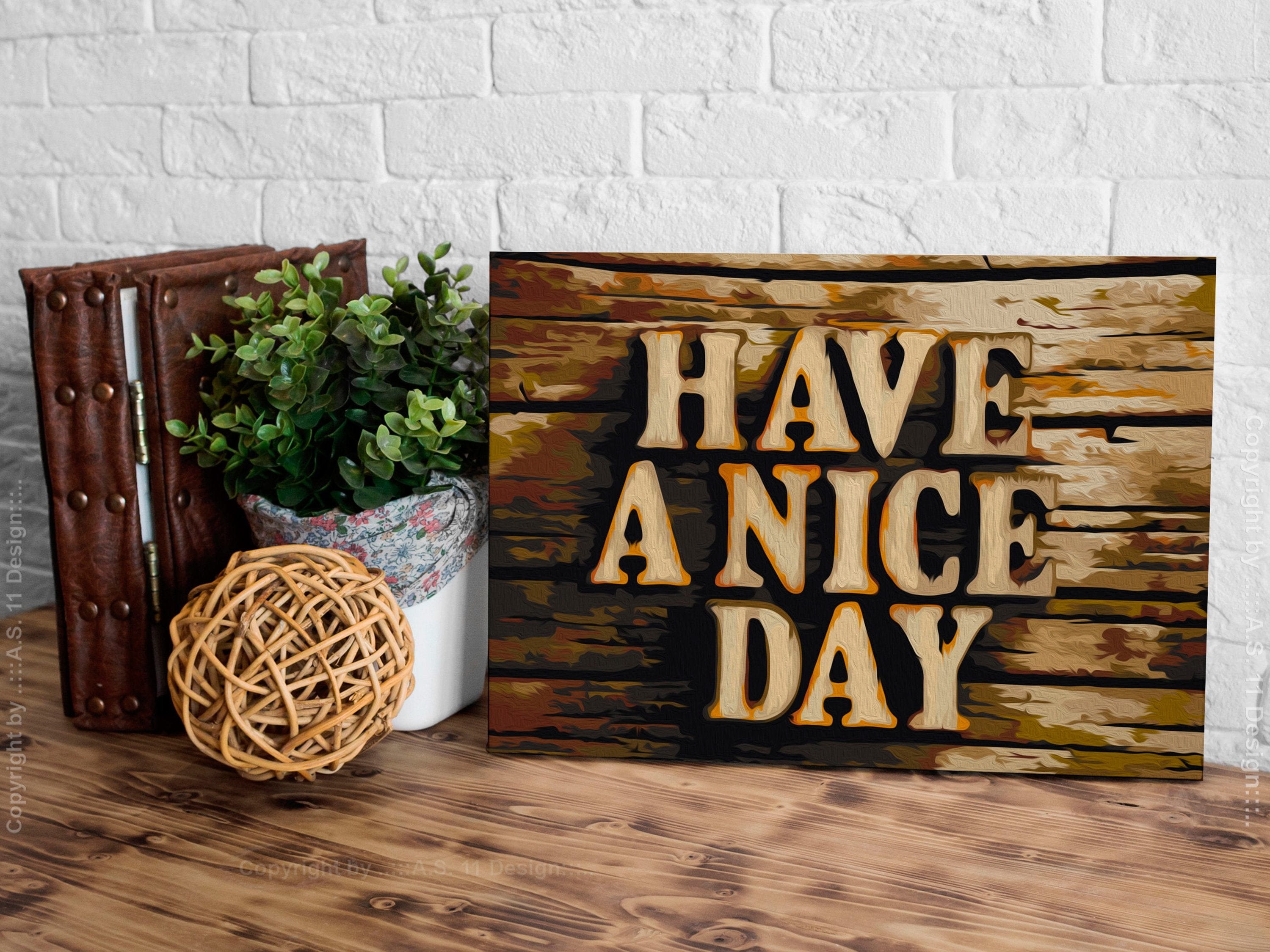Glezna izkrāso pēc cipariem - Have a Nice Day 60x40 cm Artgeist