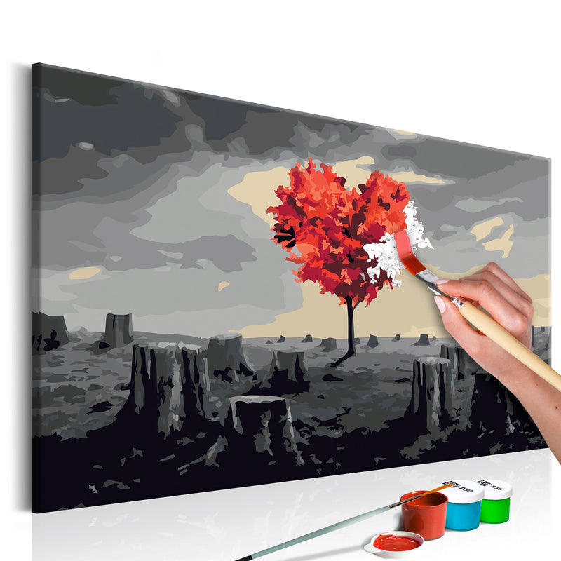 Glezna izkrāso pēc cipariem - Heart-Shaped Tree 60x40 cm Artgeist