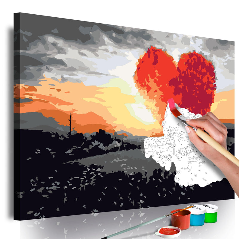 Glezna izkrāso pēc cipariem - Heart-Shaped Tree 60x40 cm Artgeist