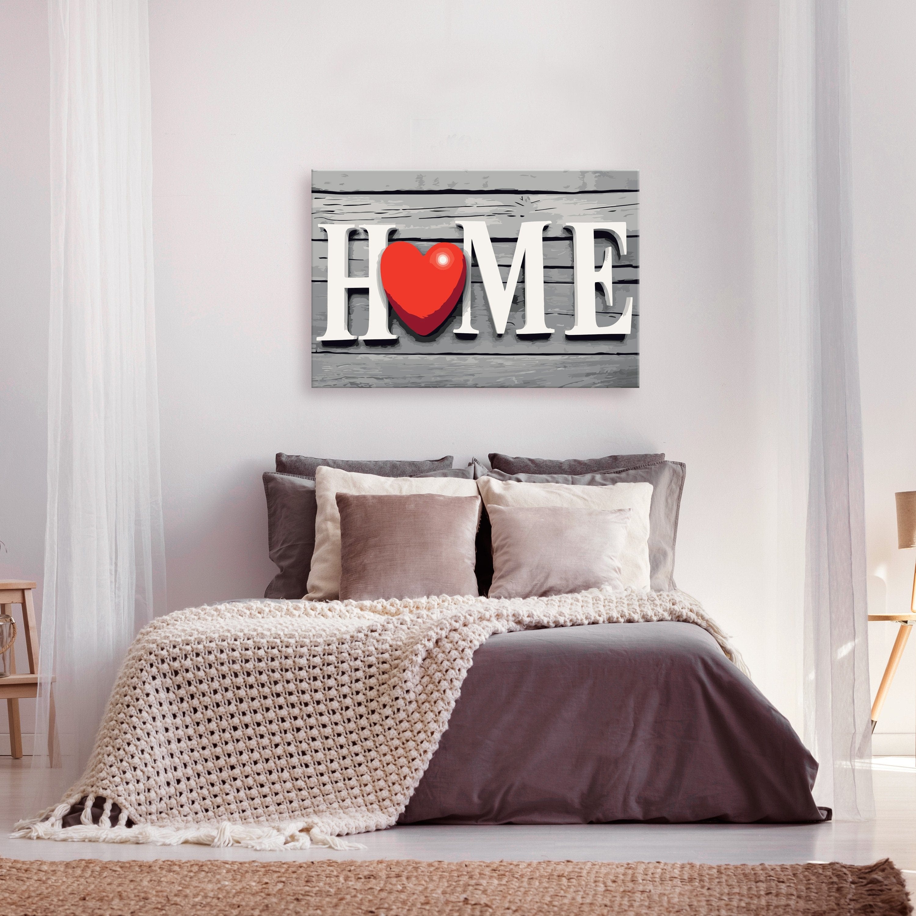 Glezna izkrāso pēc cipariem - Home with Red Heart 60x40 cm Artgeist