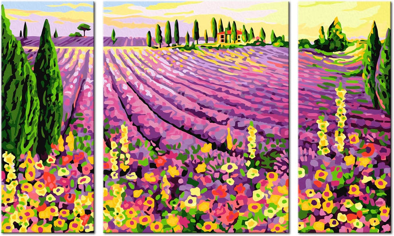 Glezna izkrāso pēc cipariem - Lavender Field 80x50 cm Artgeist