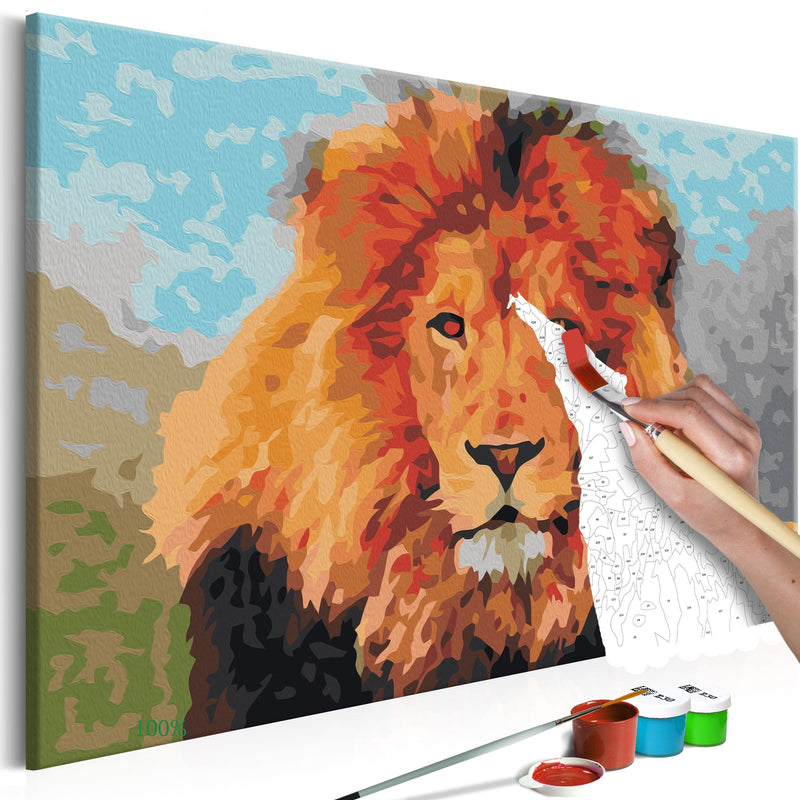 Glezna izkrāso pēc cipariem - Lion 60x40 cm Artgeist