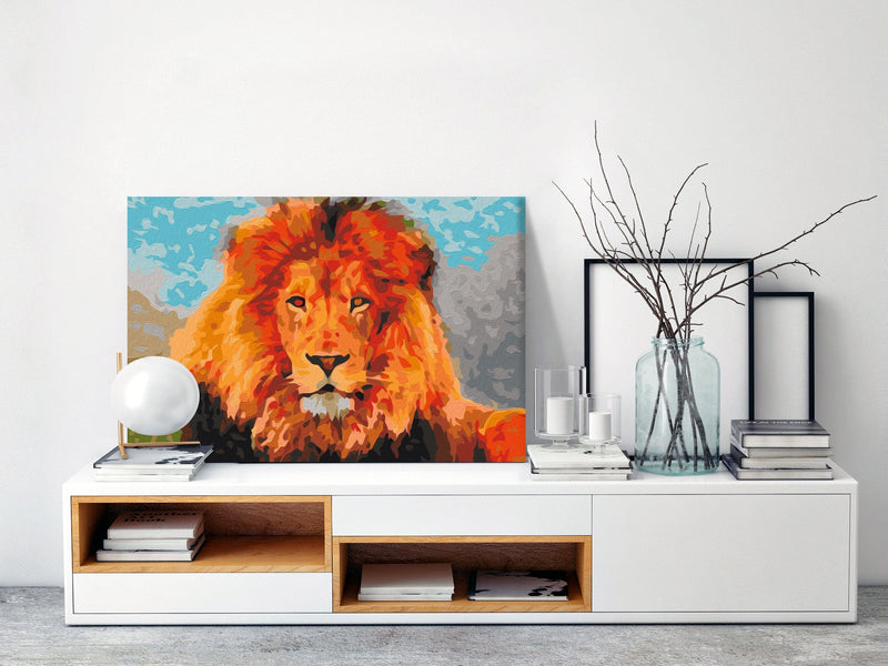 Glezna izkrāso pēc cipariem - Lion 60x40 cm Artgeist