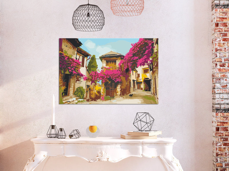 Glezna izkrāso pēc cipariem - Mediterranean Town 60x40 cm Artgeist