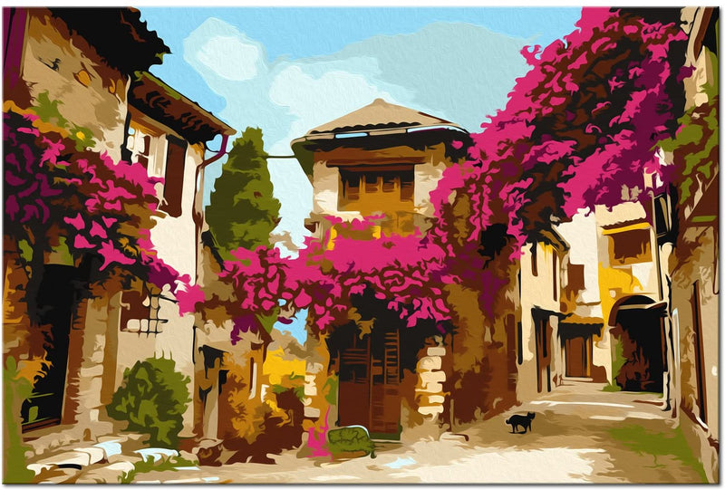 Glezna izkrāso pēc cipariem - Mediterranean Town 60x40 cm Artgeist