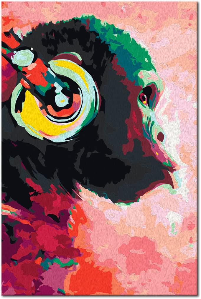 Glezna izkrāso pēc cipariem - Monkey In Headphones 40x60 cm Artgeist