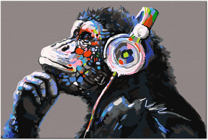 Glezna izkrāso pēc cipariem - Musical Monkey 60x40 cm Artgeist