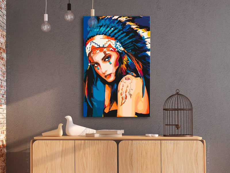Glezna izkrāso pēc cipariem - Native American Girl 40x60 cm Artgeist