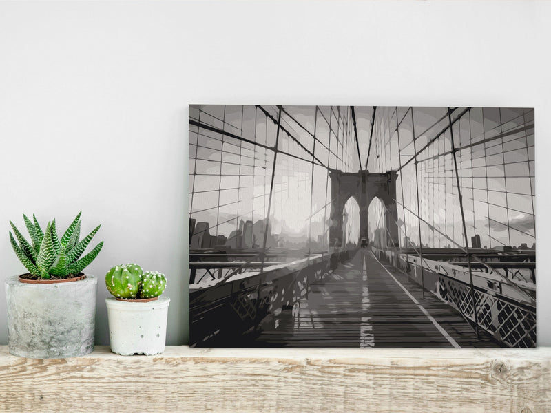 Glezna izkrāso pēc cipariem - New York Bridge 60x40 cm Artgeist