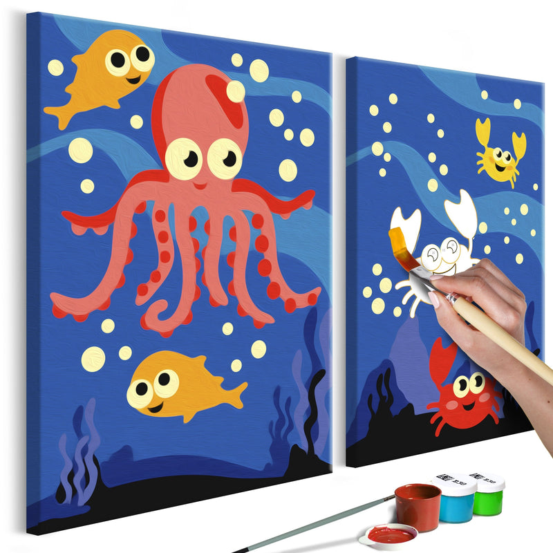 Glezna izkrāso pēc cipariem - Ocean Animals 33x23 cm Artgeist