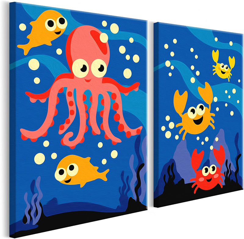Glezna izkrāso pēc cipariem - Ocean Animals 33x23 cm Artgeist
