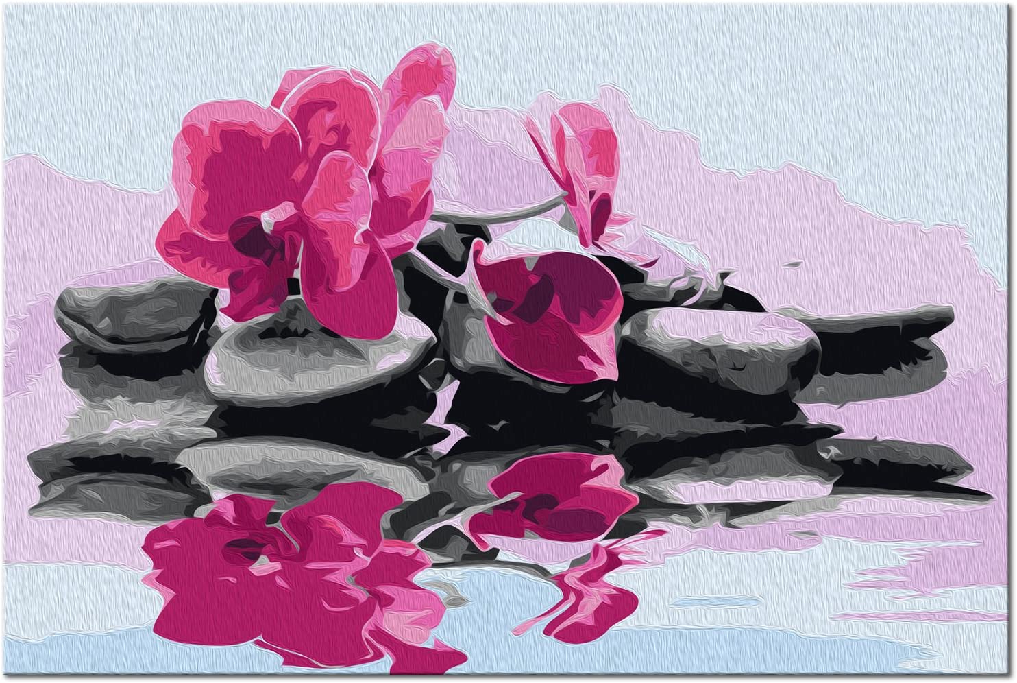 Glezna izkrāso pēc cipariem - Orchid With Zen Stones 60x40 cm Artgeist