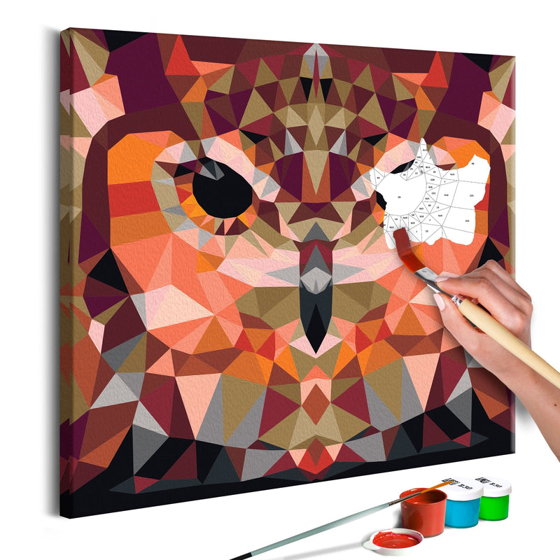 Glezna izkrāso pēc cipariem - Owl (Geometrical) 40x40 cm Artgeist