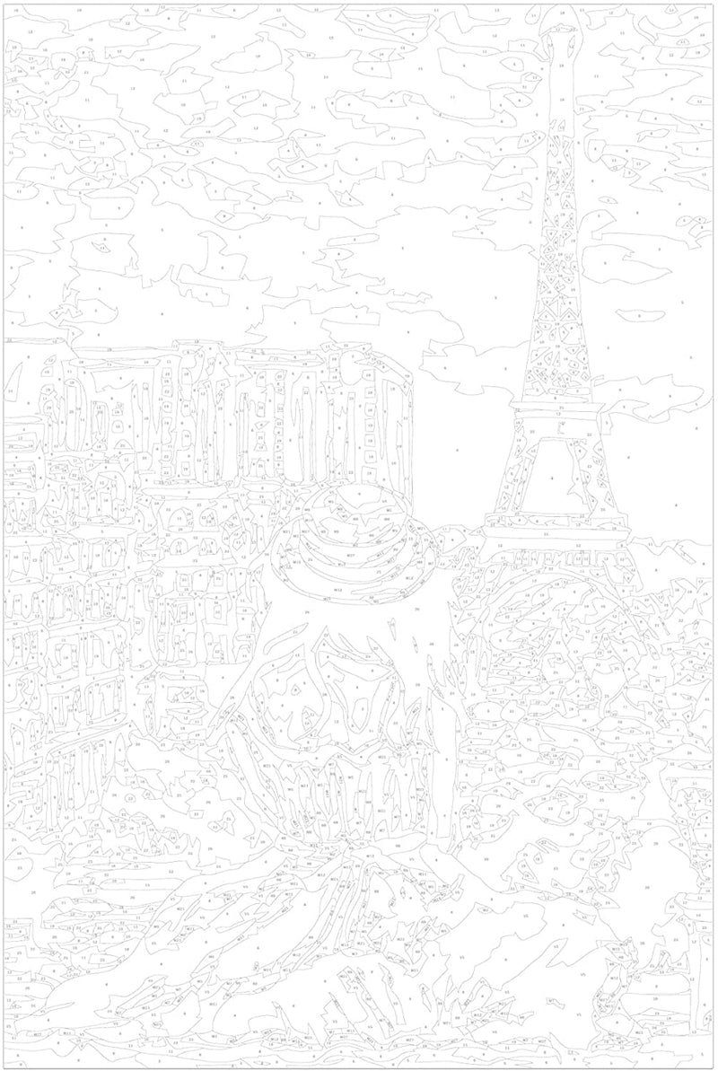 Glezna izkrāso pēc cipariem - Paris - Eiffel Tower View 40x60 cm Artgeist