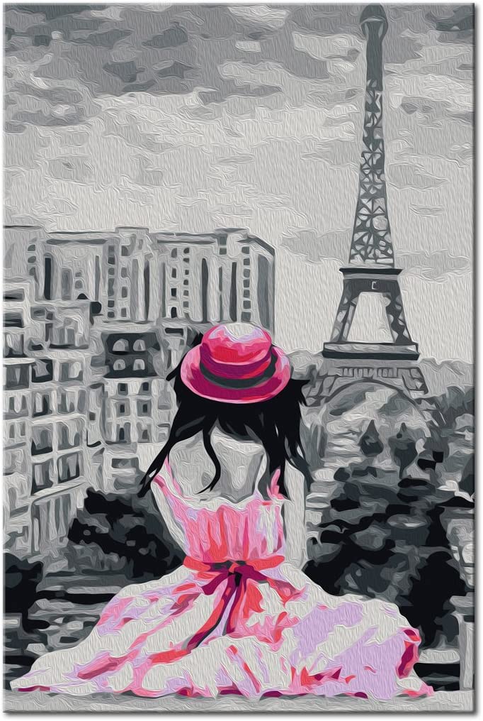 Glezna izkrāso pēc cipariem - Paris - Eiffel Tower View 40x60 cm Artgeist