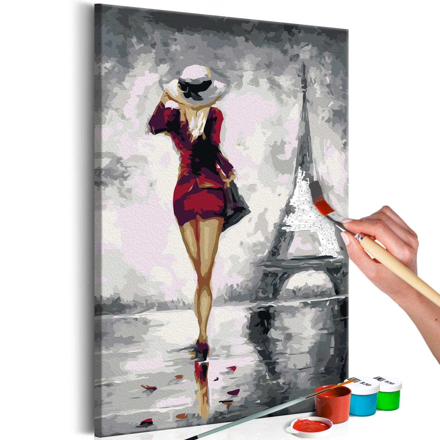 Glezna izkrāso pēc cipariem - Parīziete 40x60 cm Artgeist