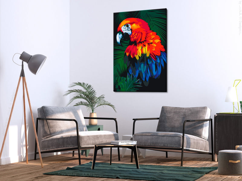 Glezna izkrāso pēc cipariem - Parrot 40x60 cm Artgeist