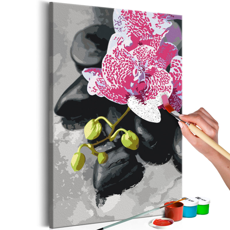 Glezna izkrāso pēc cipariem - Pink Orchid 40x60 cm Artgeist