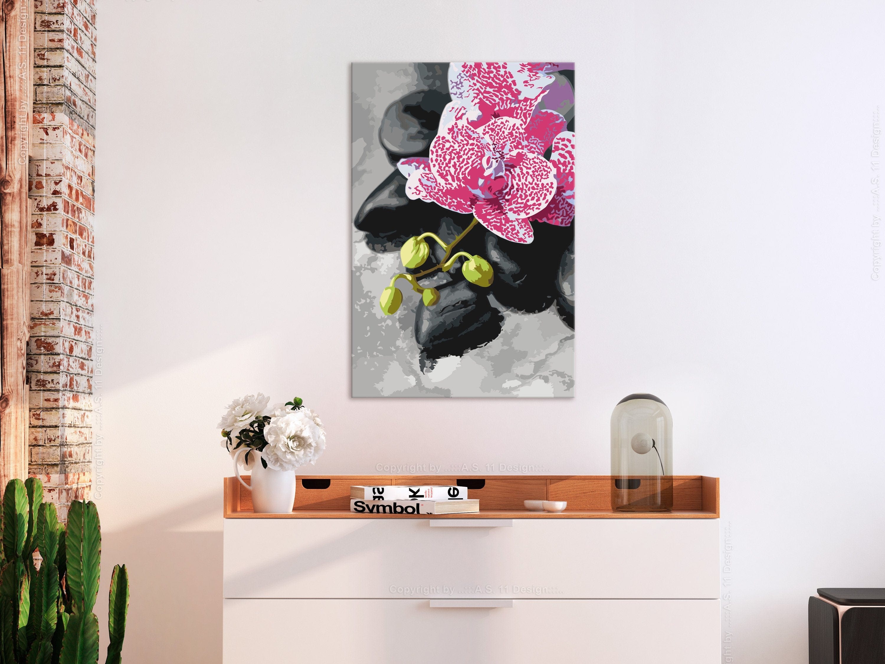 Glezna izkrāso pēc cipariem - Pink Orchid 40x60 cm Artgeist
