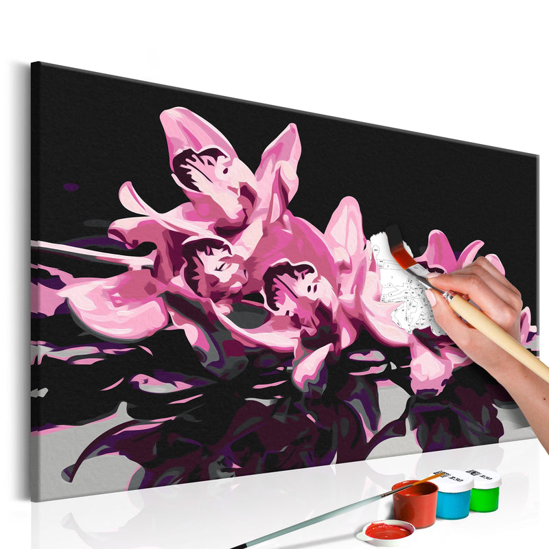 Glezna izkrāso pēc cipariem - Pink Orchid 60x40 cm Artgeist