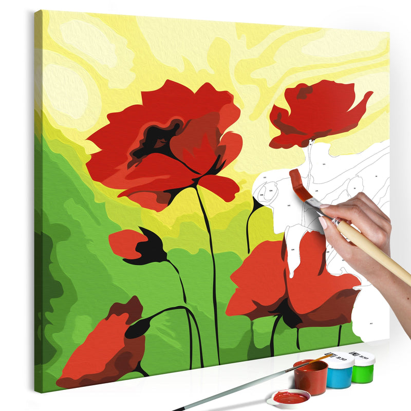 Glezna izkrāso pēc cipariem - Poppies 45x45 cm Artgeist