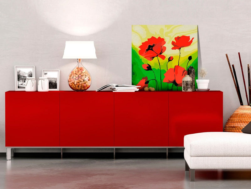 Glezna izkrāso pēc cipariem - Poppies 45x45 cm Artgeist