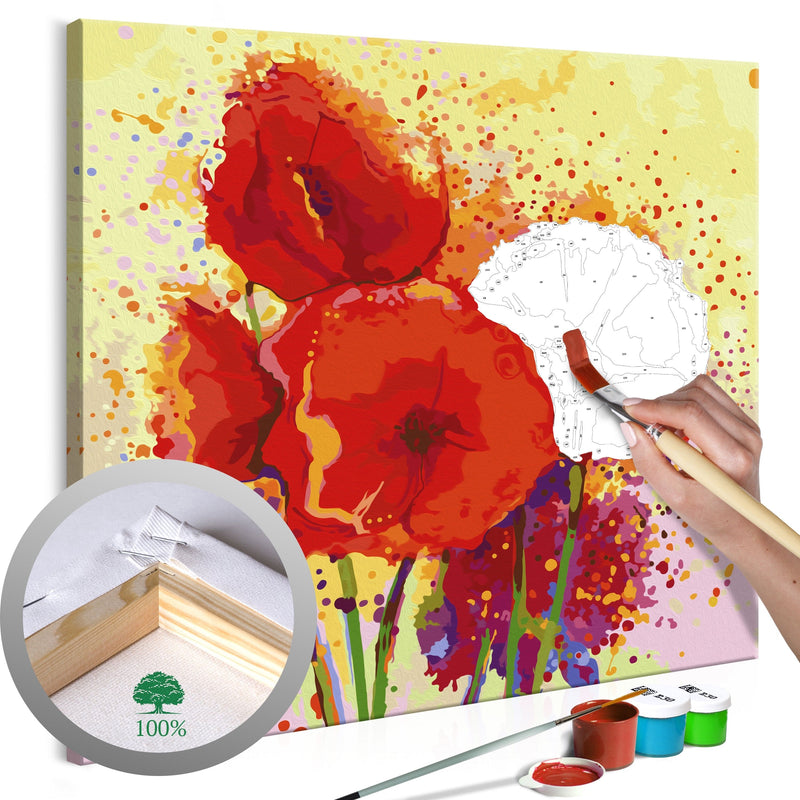 Glezna izkrāso pēc cipariem - Poppies (modern) 60x60 cm Artgeist